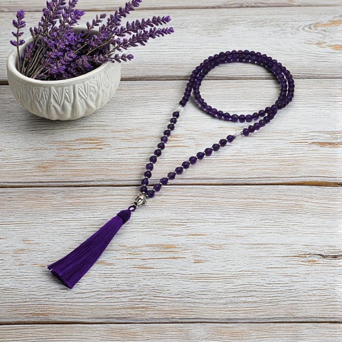 Mala Améthyste et Pierre de lune Mala Améthyste et Pierre de lune