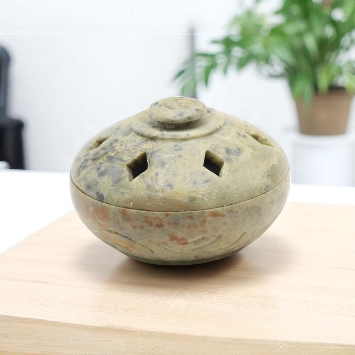 Soapstone  incense burner Diamond pattern