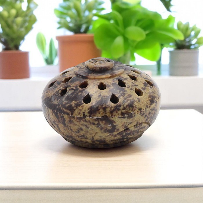 Soapstone  incense burner Drop pattern
